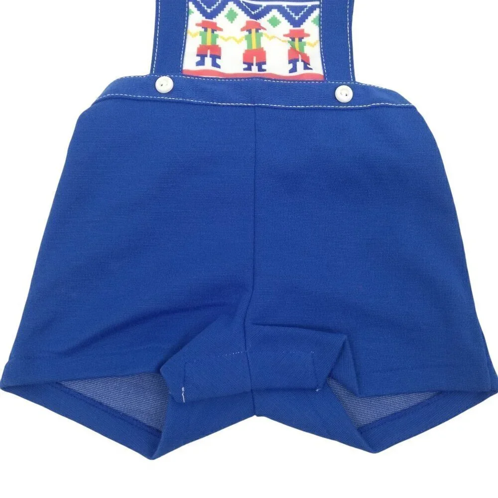 Vintage Carters 80s Overalls Shortalls Shorts Size 12 Months Blue Jumper Snap